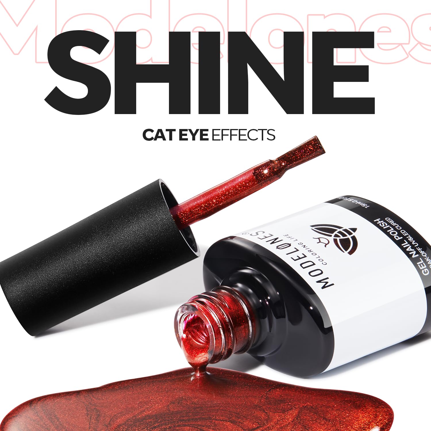 Shimmering red glitter with reflective finish from Modelones