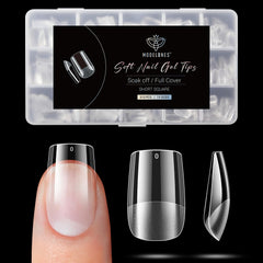 Modelones short square nail tips in 510-piece pack for quick DIY extensions.