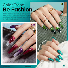 Modelones soak-off gel polish offers easy removal after styling.