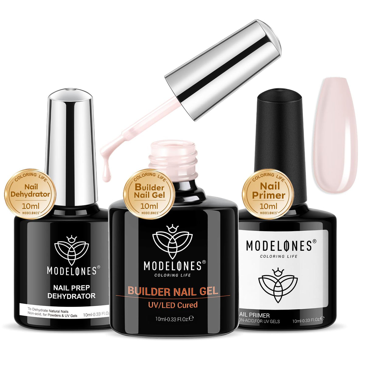 Modelones kit de engrosamiento de uñas para una base más firme y duradera