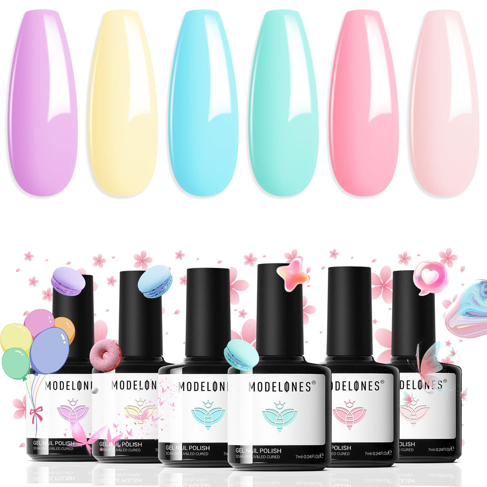 Modelones Spring Gel rosa pastel para uñas brillantes y duraderas.