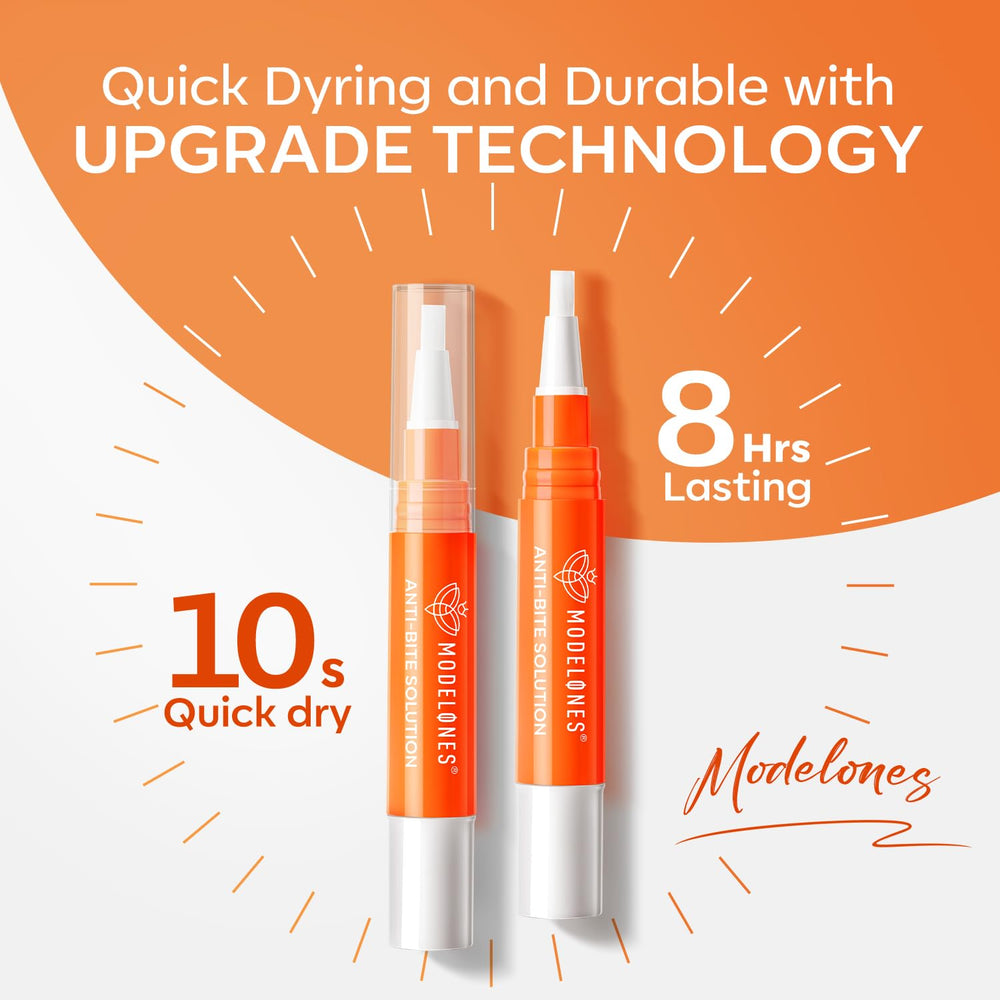 Modelones Stop Biting Pen dries to clear finish.