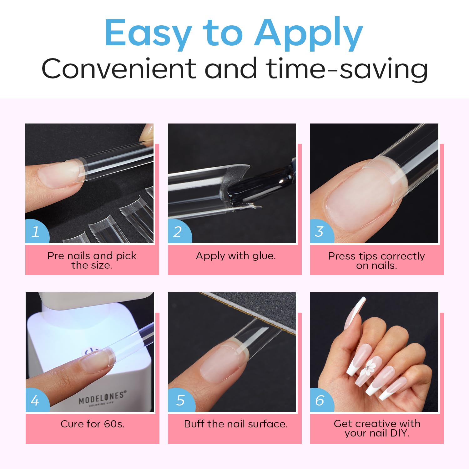 Modelones tips para lograr uñas con aspecto natural y acabado suave.