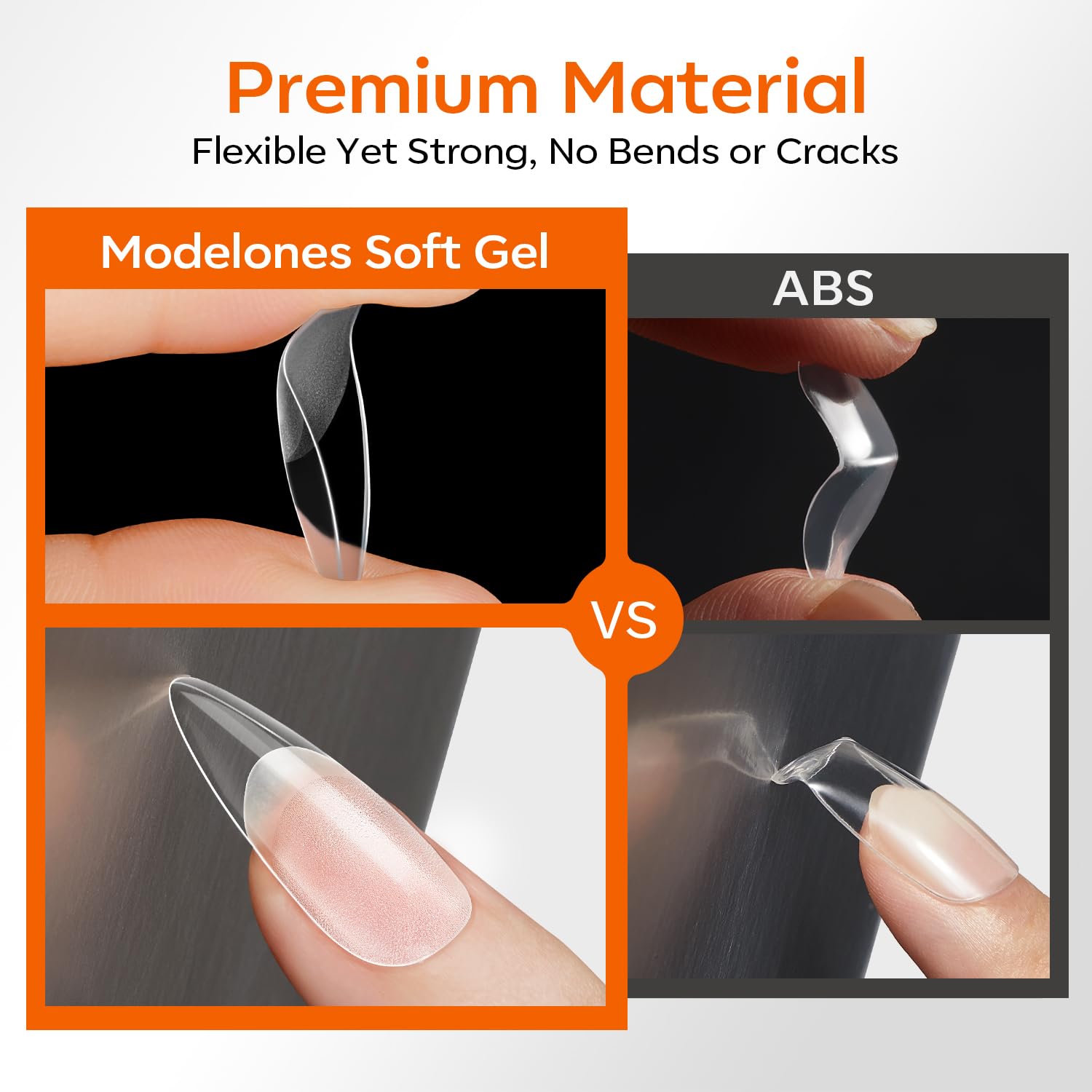 Modelones tips compatible with gel polish and acrylic looks versatile