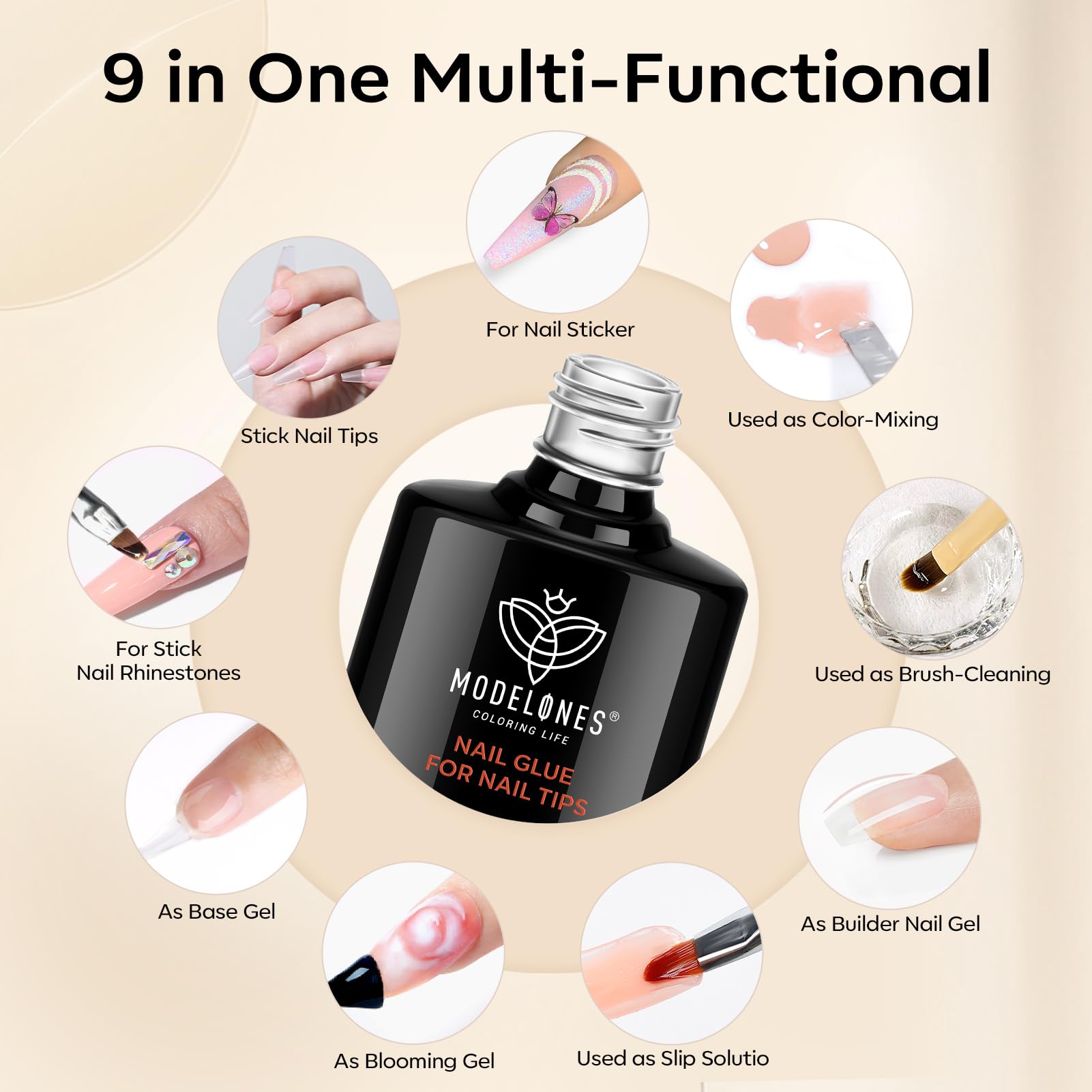 Modelones top coat sin limpieza para brillo uniforme.