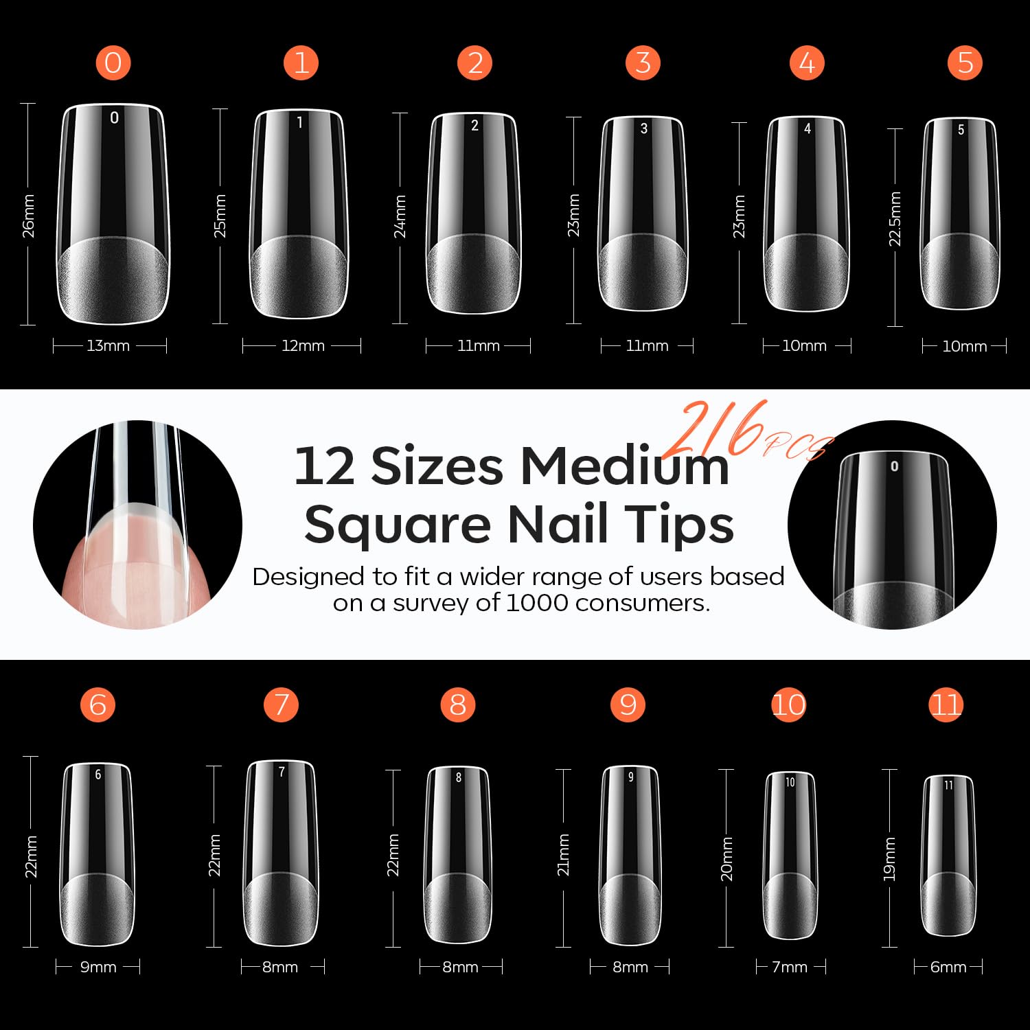 Modelones twelve sizes numbered 0-11 ensure precise finger fit