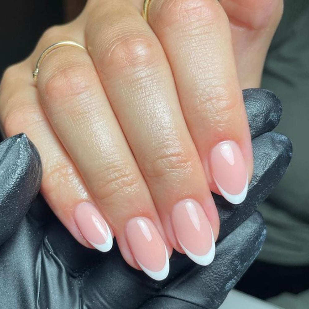 Modelones juego de uñas francesas en 16 tallas, ajuste perfecto para todos los dedos.