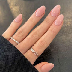 Modelones uñas pegables en forma almendra rosas listas para usar
