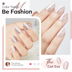 Modelones Uñas Postizas Ojos de Gato: diseño clásico para ocasiones especiales.
