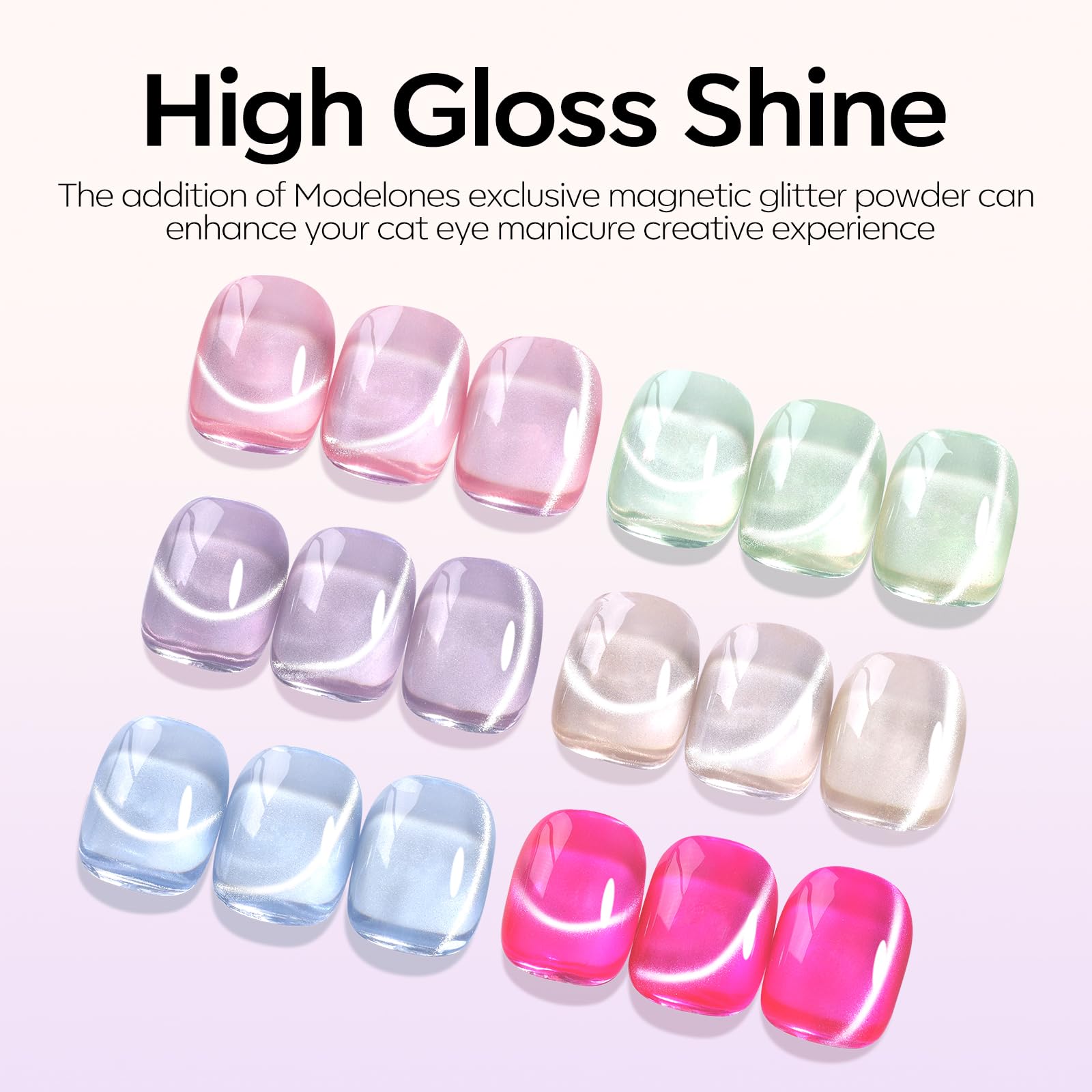 Modelones uncured polish under magnet to shape patterns before curing.