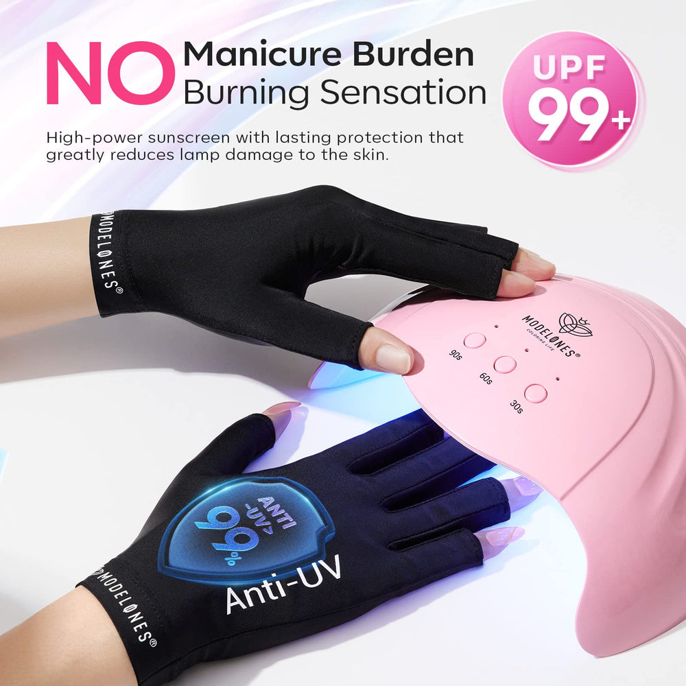 Modelones guantes UV para uso exterior y uñas en gel.
