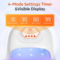 Modelones UV LED Nail Lamp side view highlights portable design.