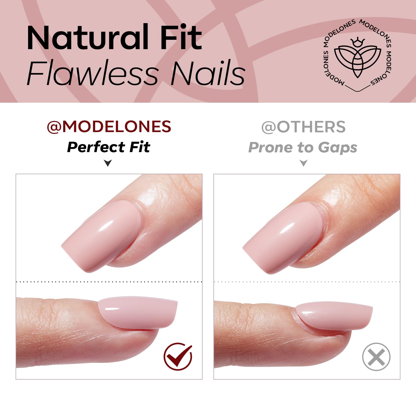 Modelones Valentine day nails styled for date night.