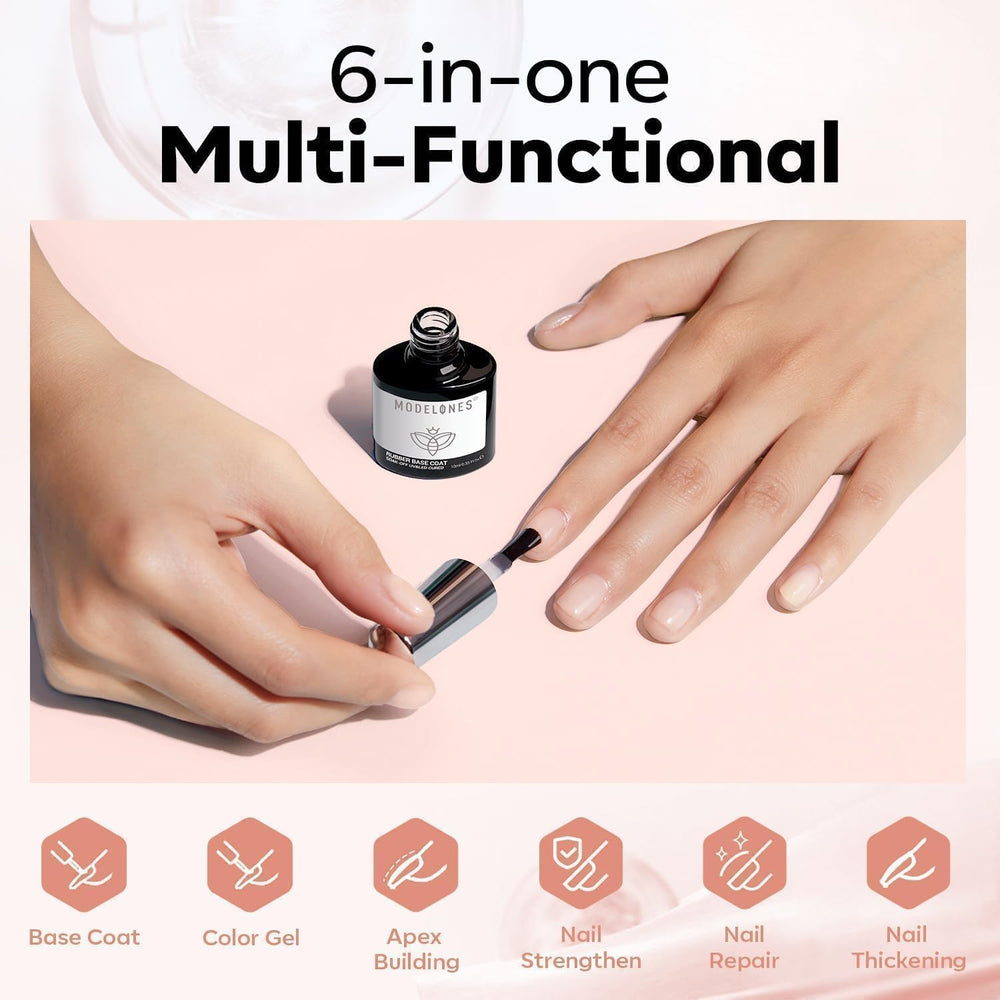 Modelones base gel rubber formula nano resin reduce irritación y olor