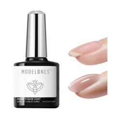 Modelones base gel rubber nude translúcido para un acabado suave y natural
