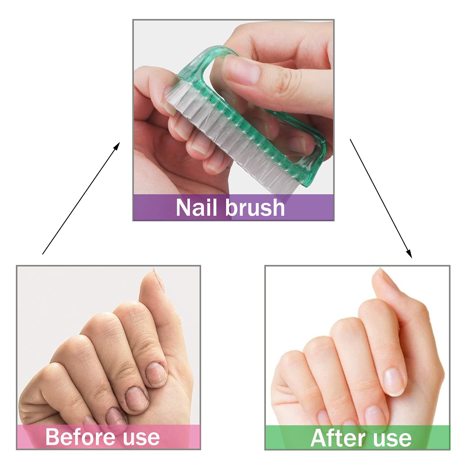 MODENGKONGJIAN bright color nail scrubber supports easy color-coded use.