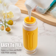 MODENGKONGJIAN silicone travel containers are squeezable and easy to refill