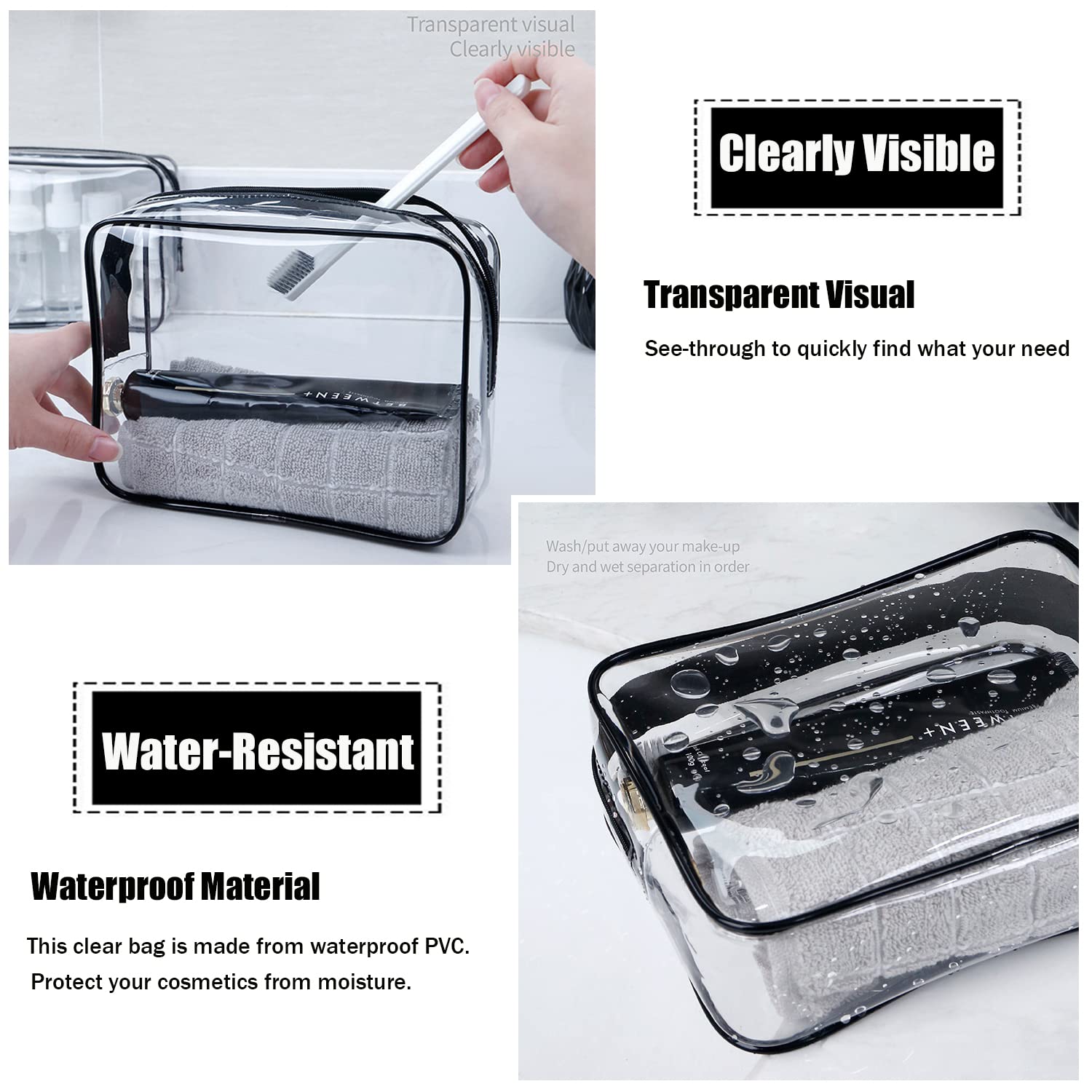 MODENGKONGJIAN clear PVC material closeup highlights see-through design for quick checks
