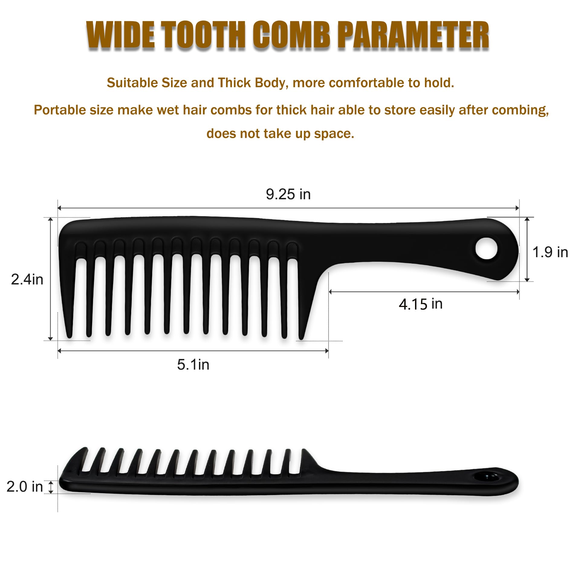 MODENGKONGJIAN wide-tooth detangling comb for wet hair to reduce snagging.