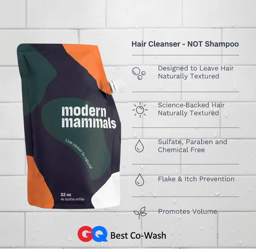 Hair after wash showing natural volume and texture with Modern Mammals Magic Mud