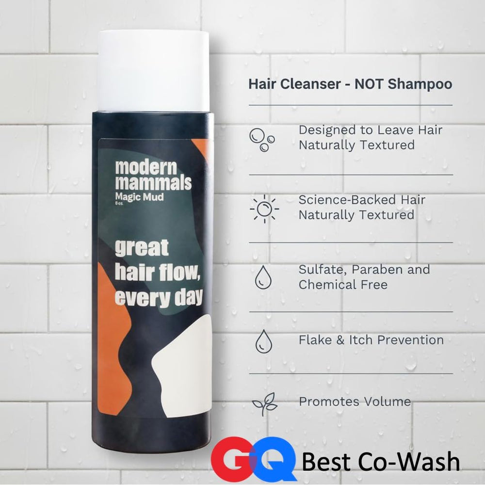 modern mammals hydrating shampoo label detail showing 8oz bottle