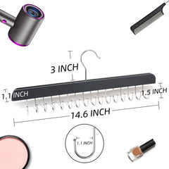 Modpion hair extension rack 16-inch wide for full-length wefts and clips.