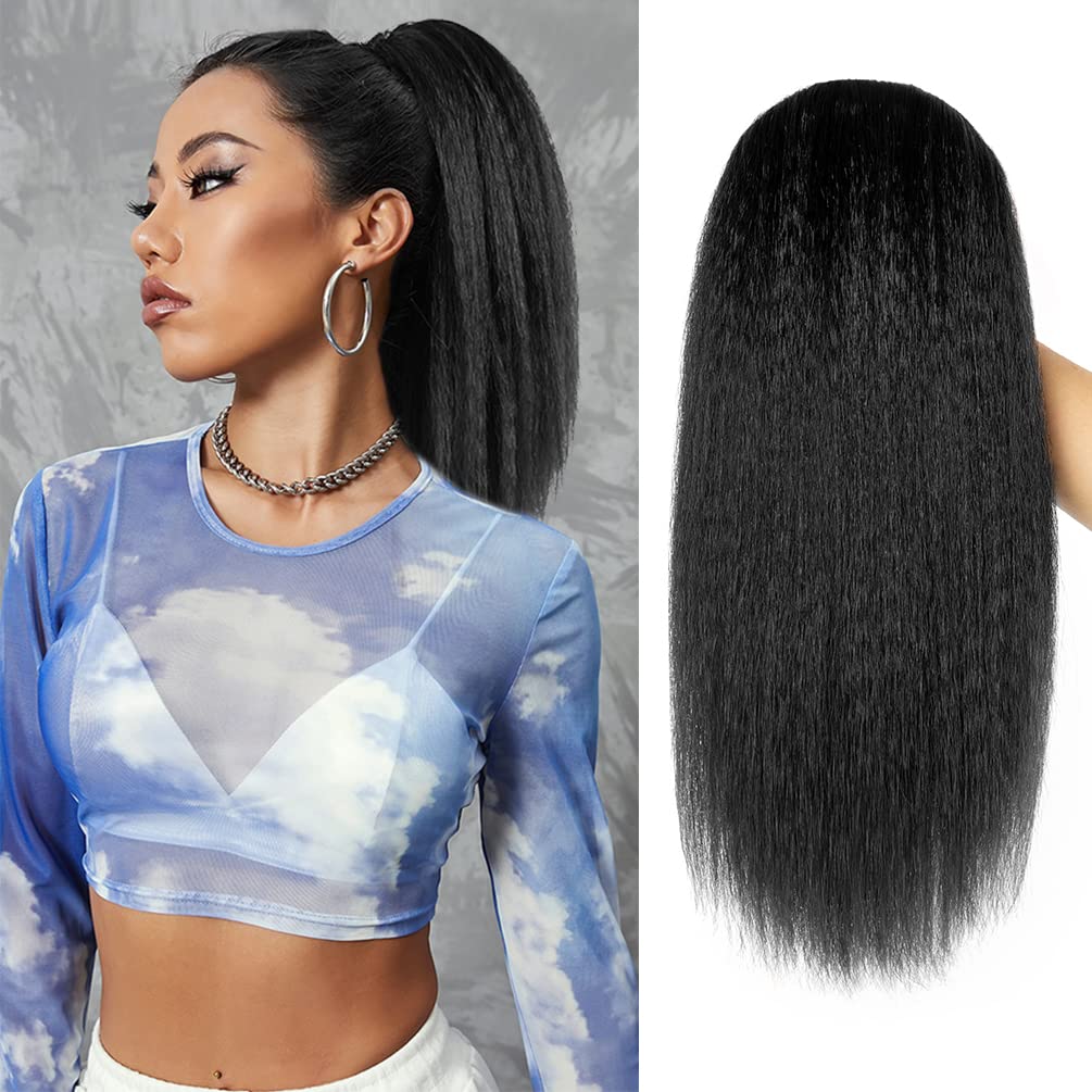 MODSIGHT Yaki Straight Ponytail Extension full-length 14 inches blends naturally.