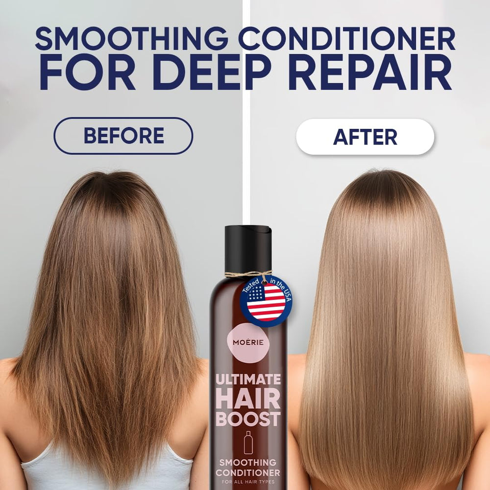 Moerie biotin rosemary ingredients panel suggesting nourishing support for hair.