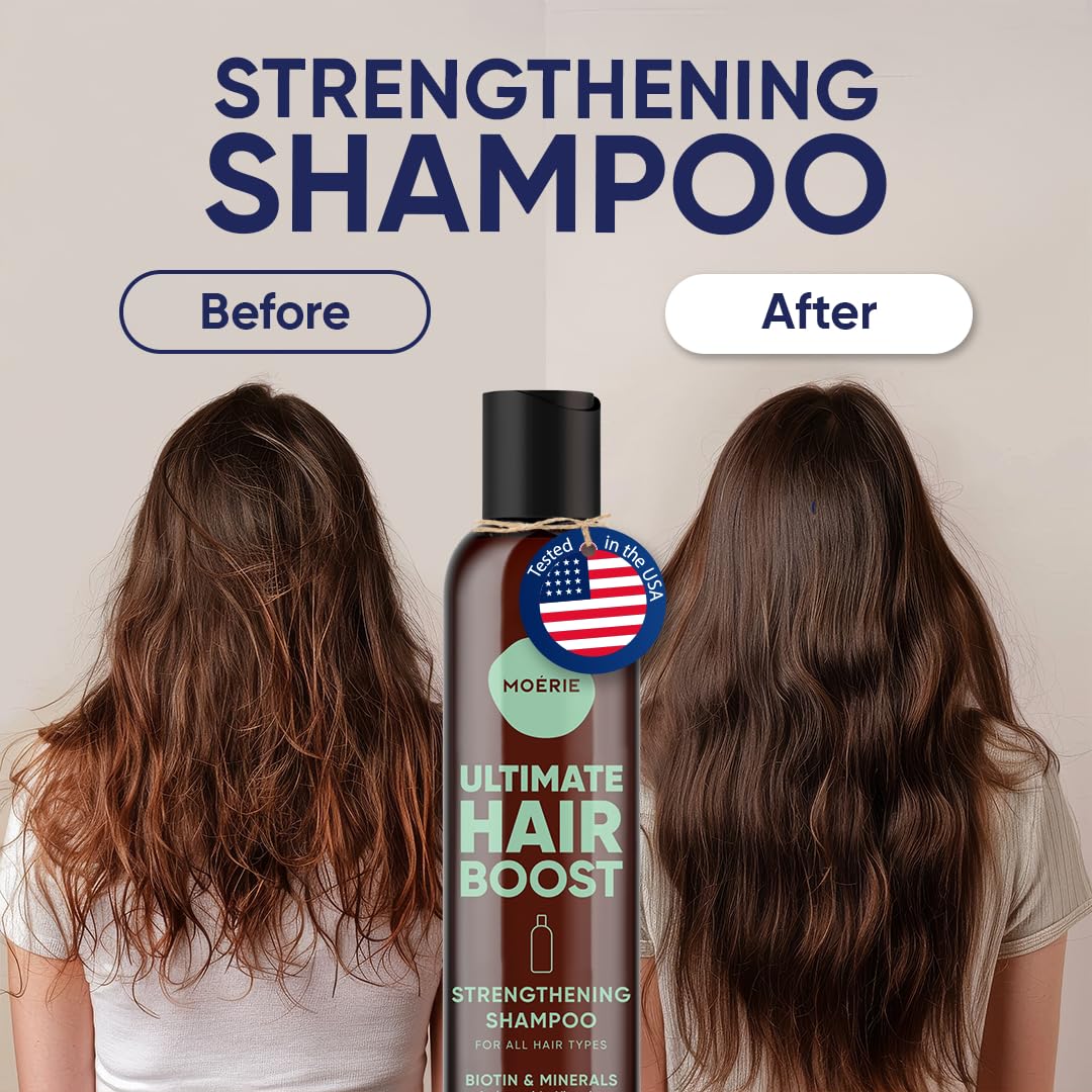 Moerie Hair Growth Shampoo foam and lather ready for gentle cleansing.