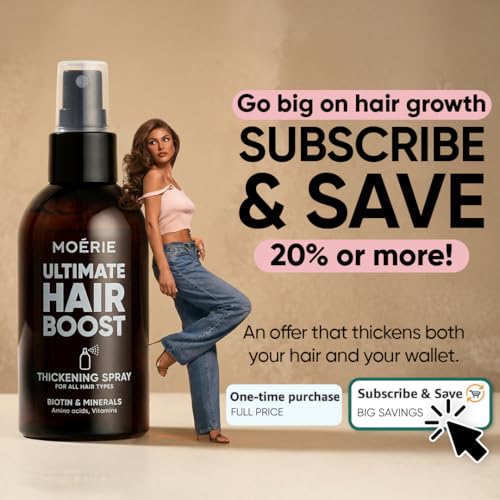 Moerie Hair Growth Spray application on scalp demonstrating quick, simple routine