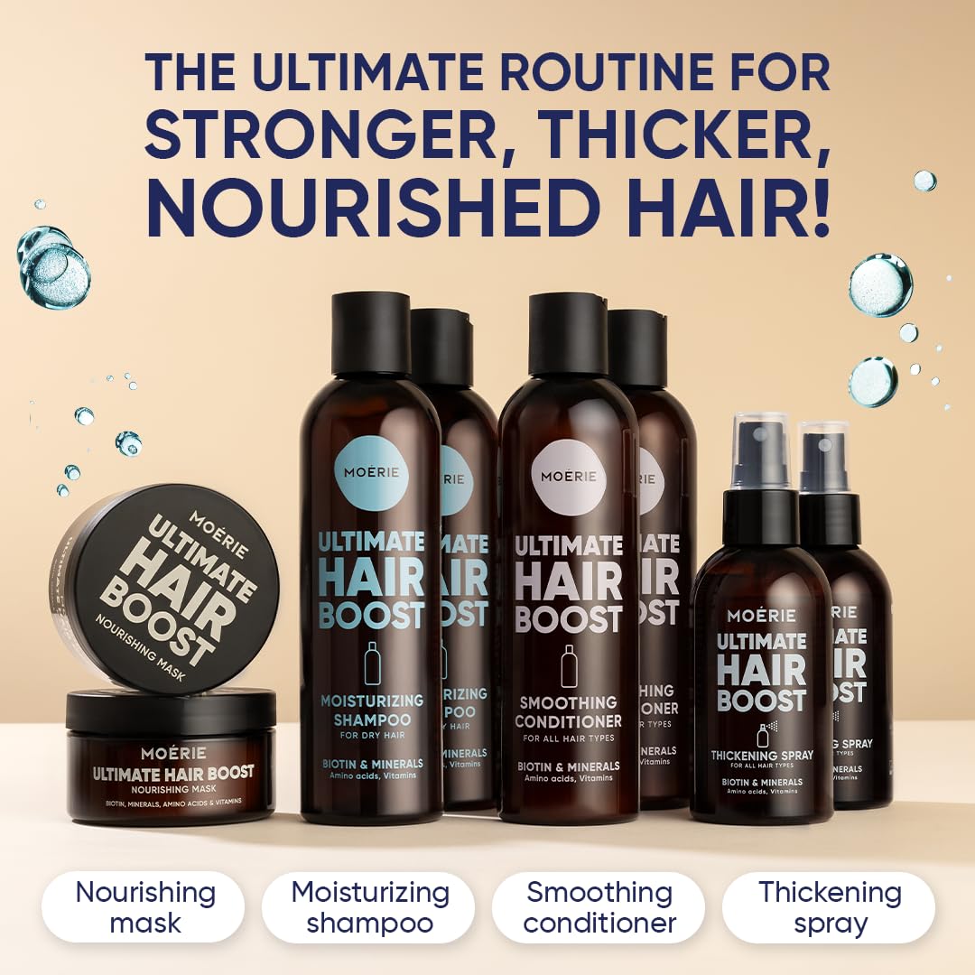 Moerie hair volume glow close-up showing fuller strands post-use