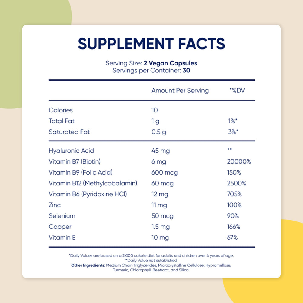 Moerie label details showing biotin and minerals
