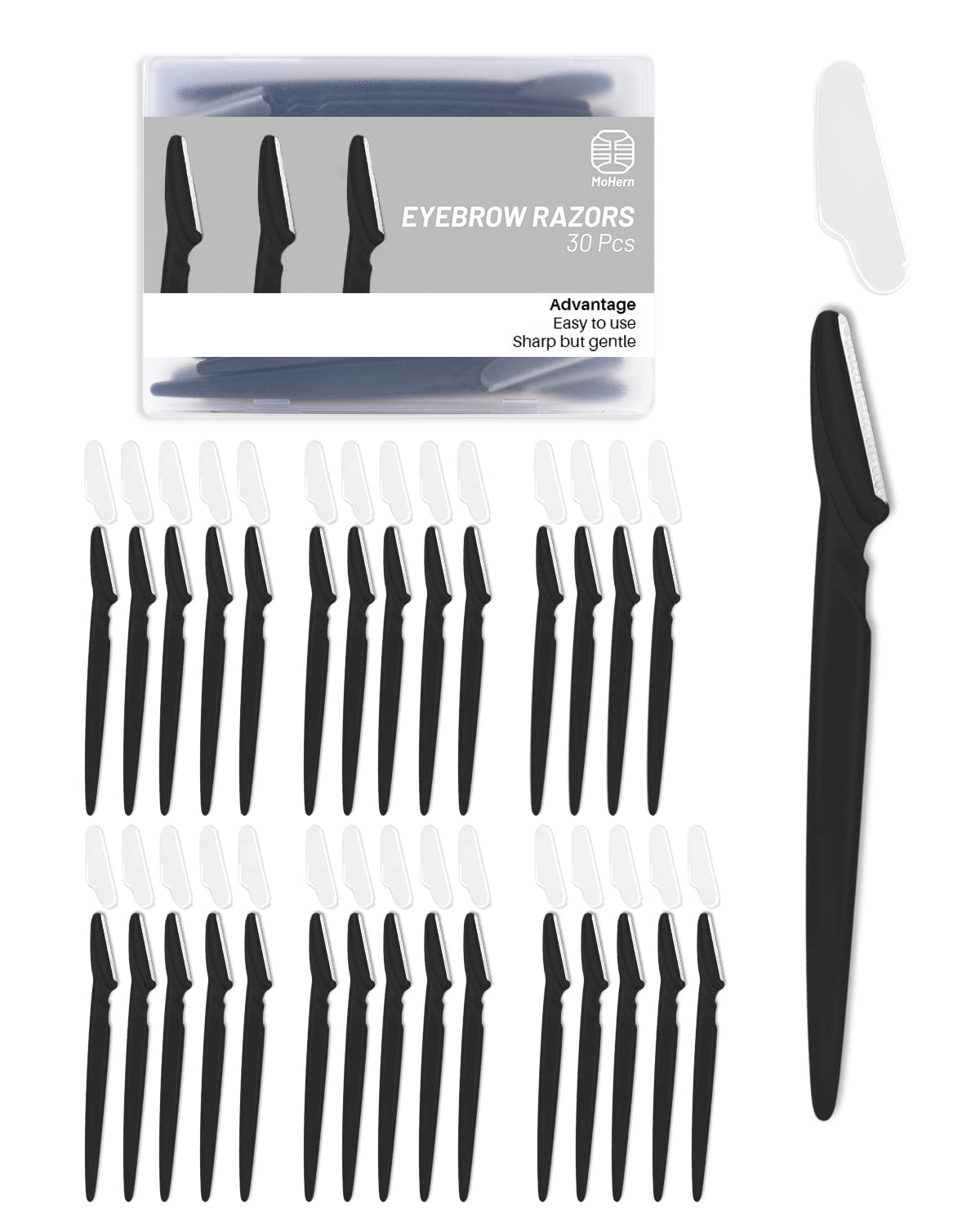 MoHern dermaplaning tool handle with non-slip grip for precise control.