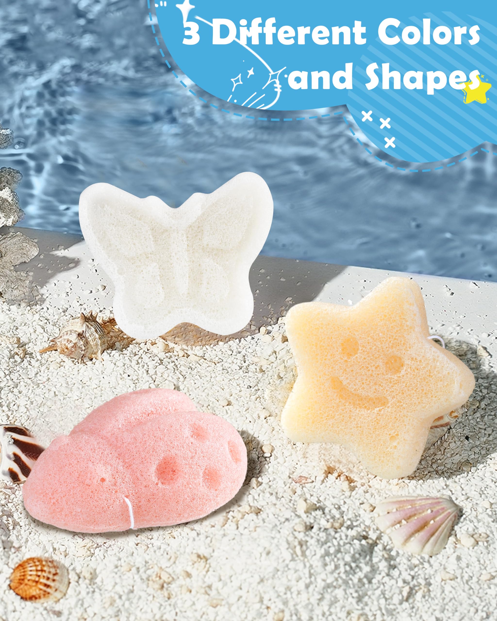 MoHern Konjac 3-piece set eco-friendly bath sponges