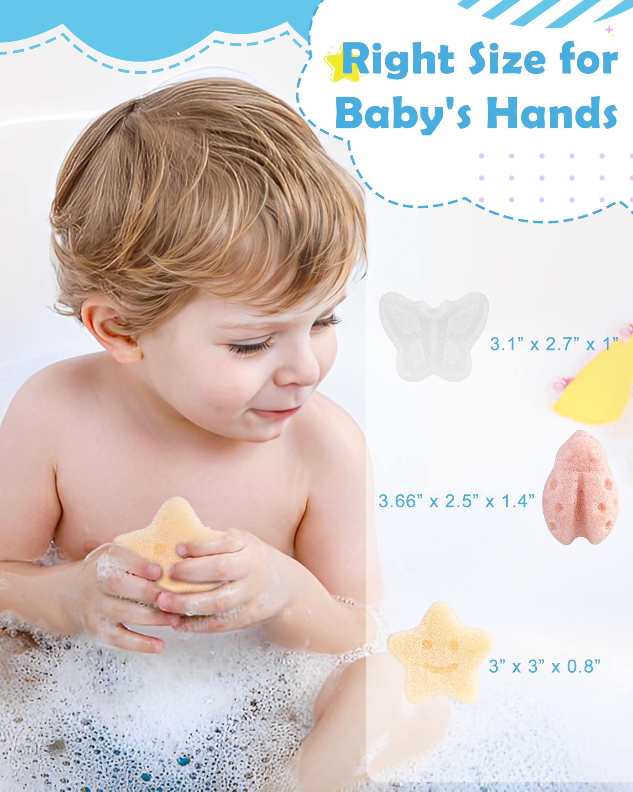 MoHern Konjac sponge in use during bath time for kids