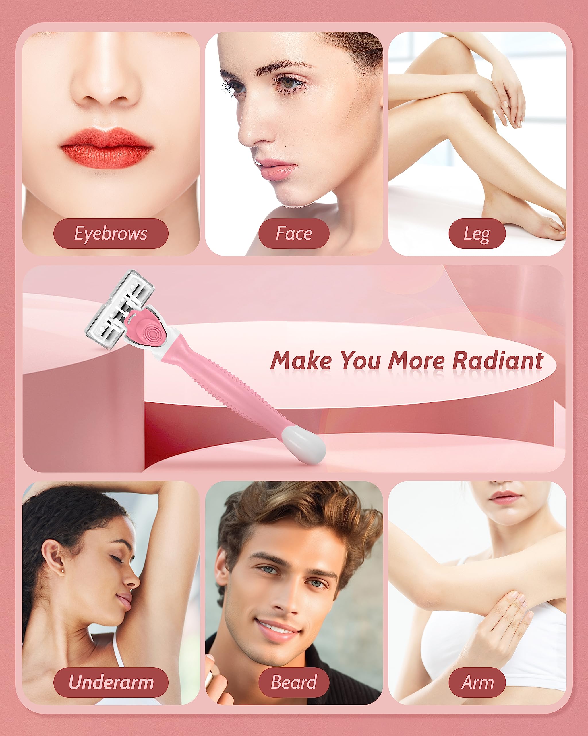 MoHern non-slip ergonomic design helps steady shaving on curves