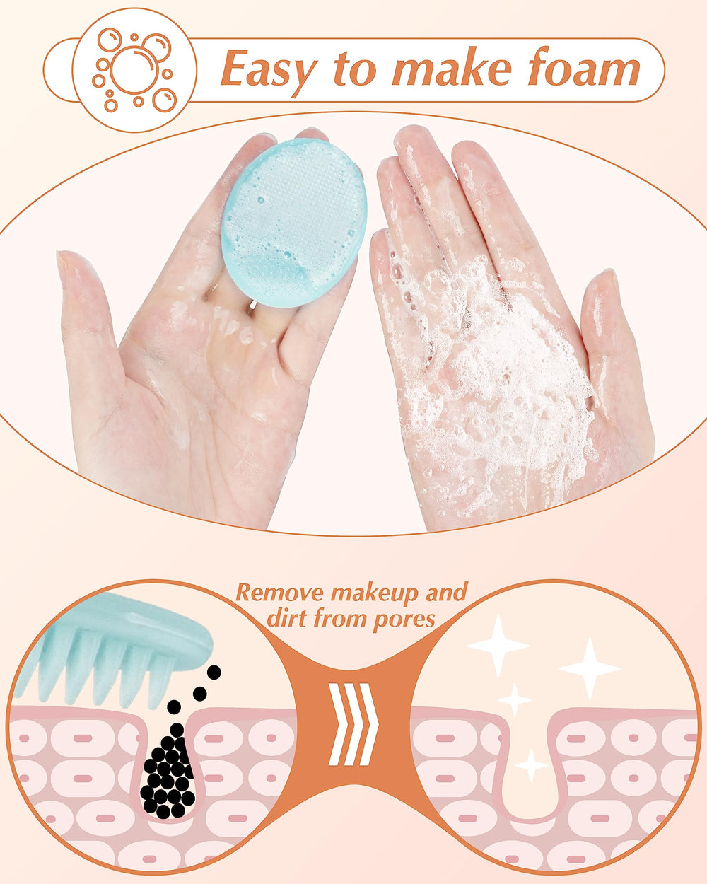 MoHern silicone brush for improved skin texture and absorption.