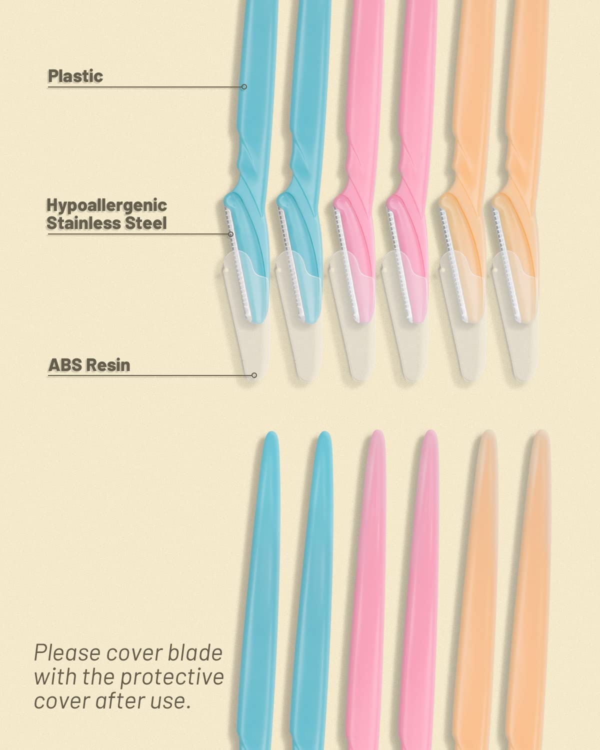 MoHern cutting-edge blade with textured edge for precise hair removal.