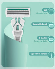 MoHern travel razor with 12 refills pack for extended on-the-road shaving versatility.