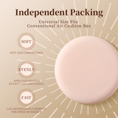 MOHOPE round powder puff for precise touch-ups on cheeks and forehead