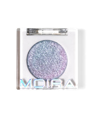 Moira Chroma Light Shadow Lilac Love foil finish adds bold shimmer to eyelids.