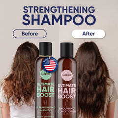 Moerie conditioner being applied to hair for detangling and nourishment.