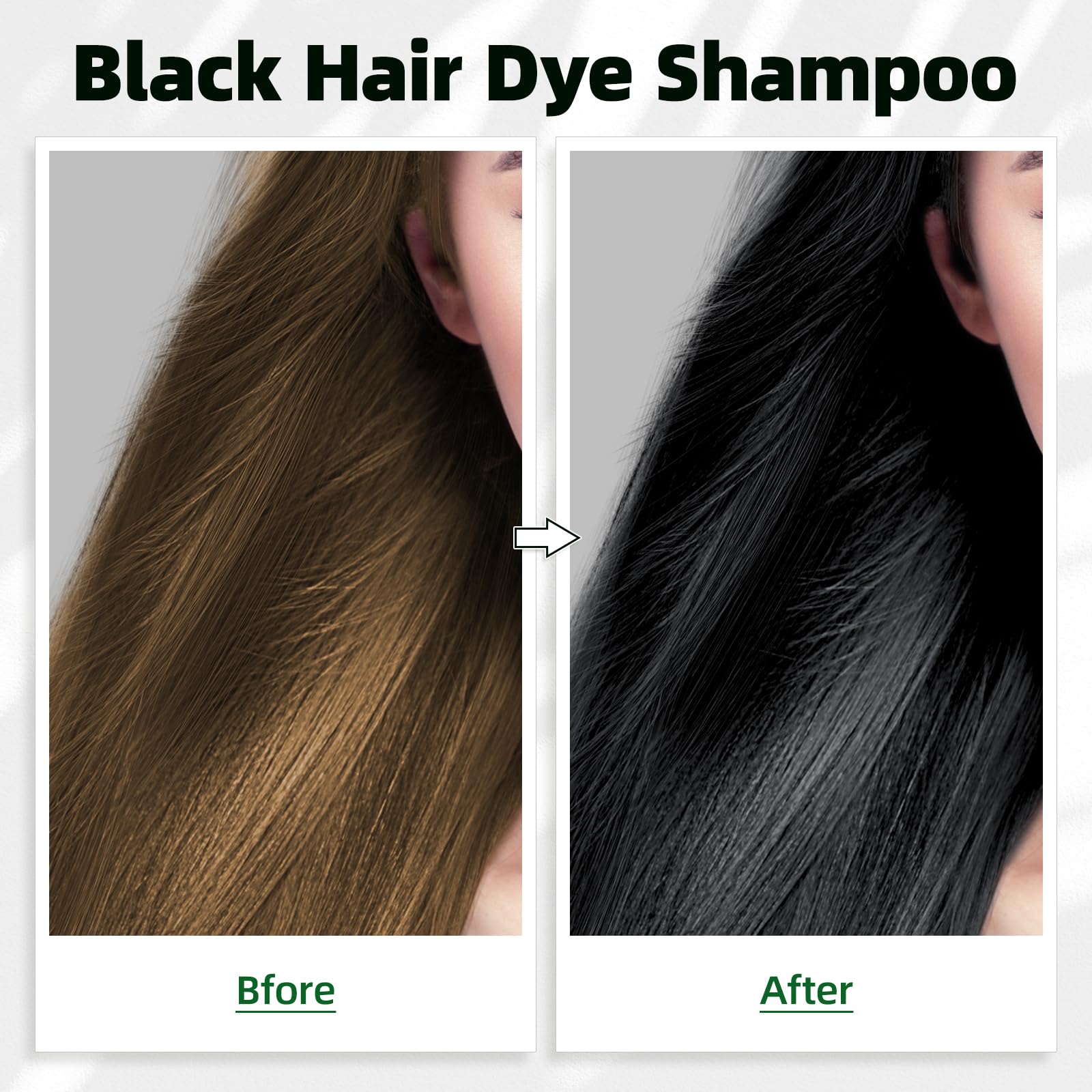 MOISTAR Champú 3 en 1: color negro para cabello gris.