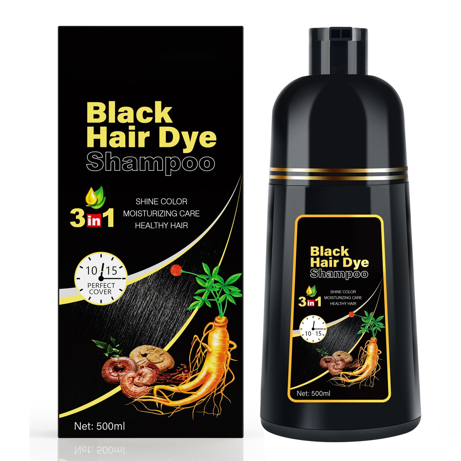 MOISTAR Champú para canas: aplicación para cobertura negra rápida.