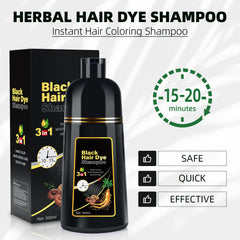 MOISTAR Champú-tinte negro: cobertura natural para canas brillantes.