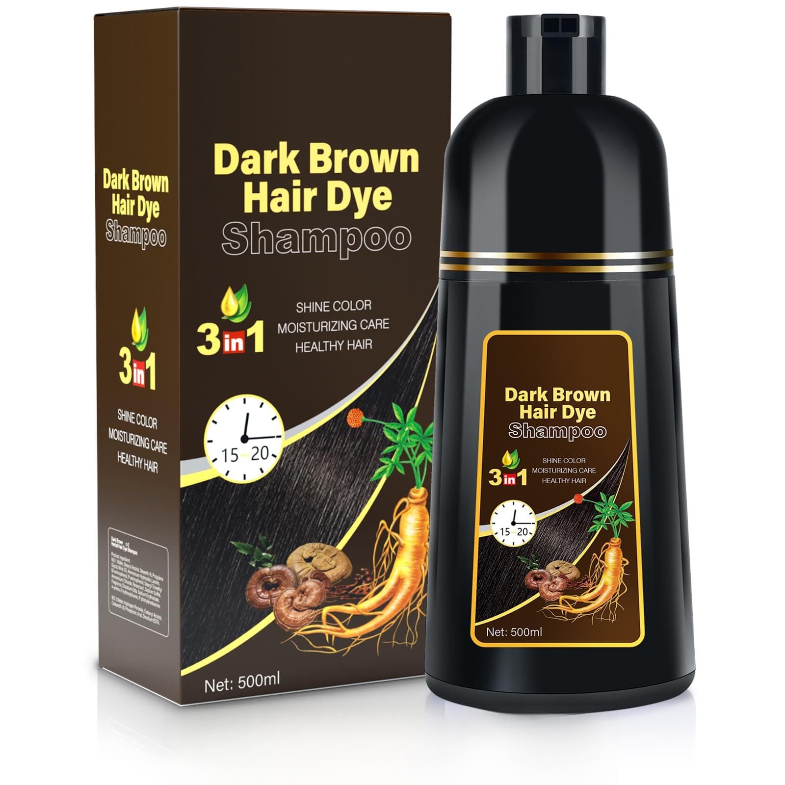 MOISTAR tintura para cabello marrón oscuro con cobertura de canas en casa.