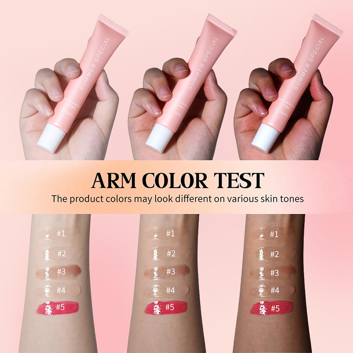 MoJinYuPm balsamo-labios guayaba-muestra, color vibrante con cuidado nutritivo