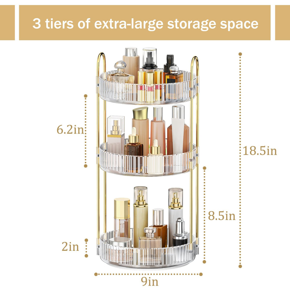 MOKANI easy-assembly rotating organizer saves counter space.