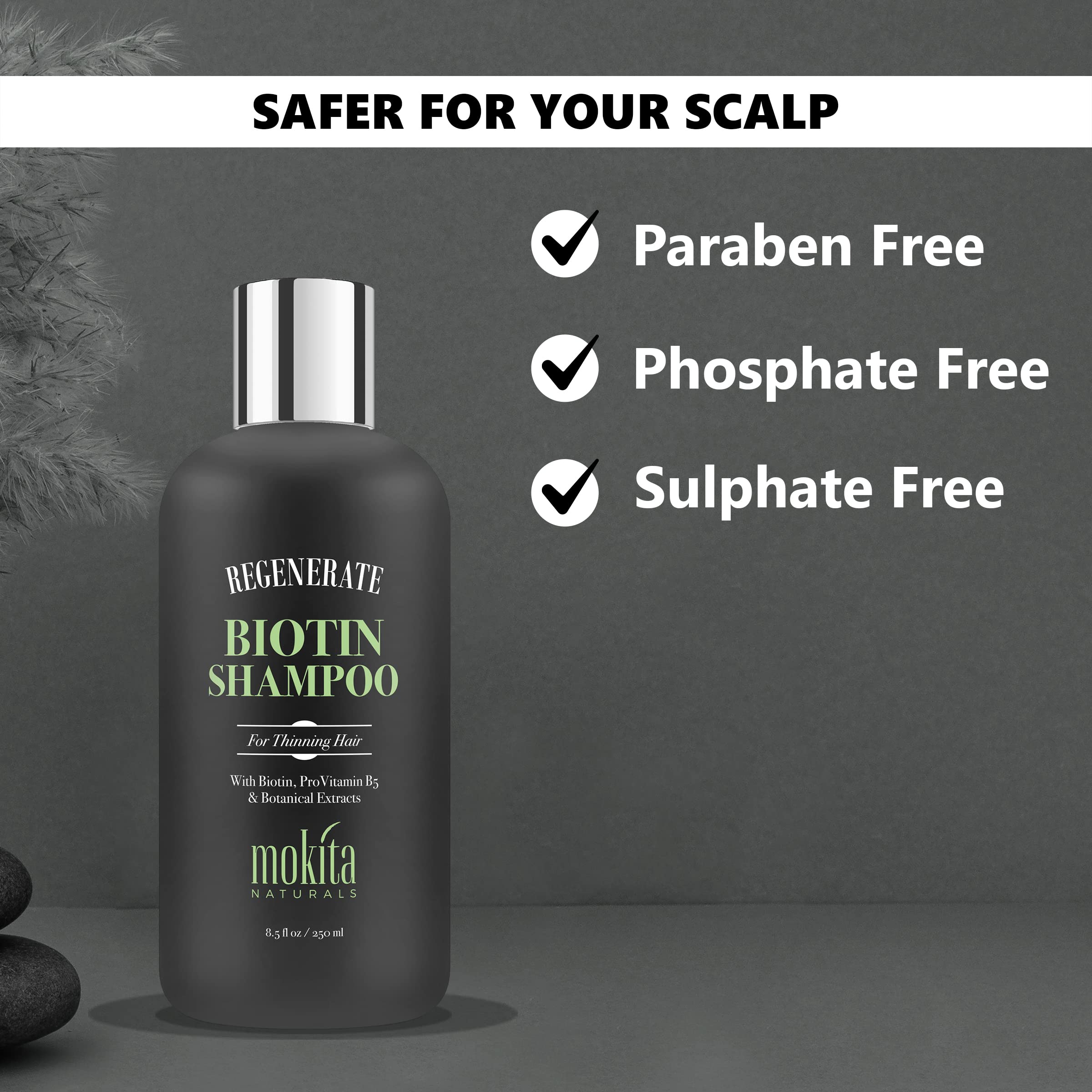 Mokita Naturals Hair Shampoo scalp nourishment indicates nourished roots.