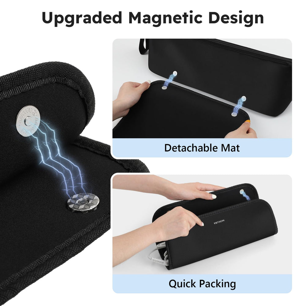 MOKURA hair tools case open layout displays organized tool placement.